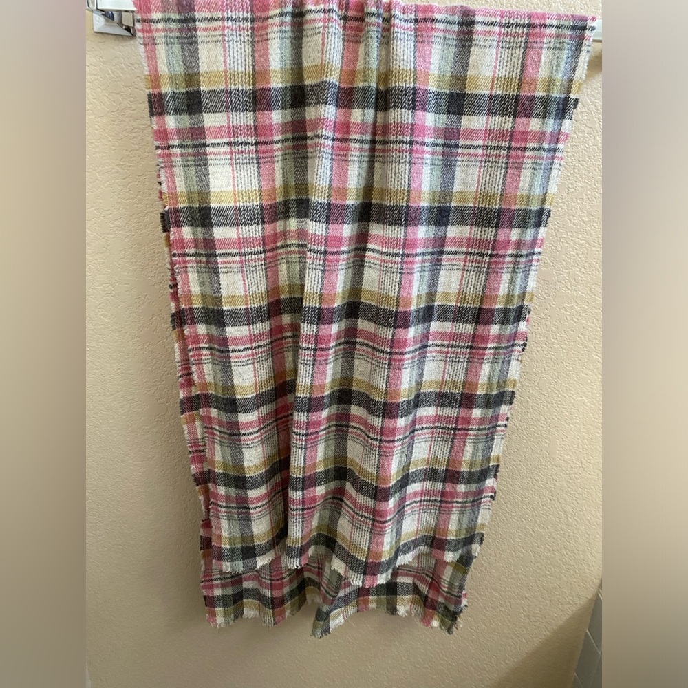 Isabel Marant Pink and Gray Plaid Scarf